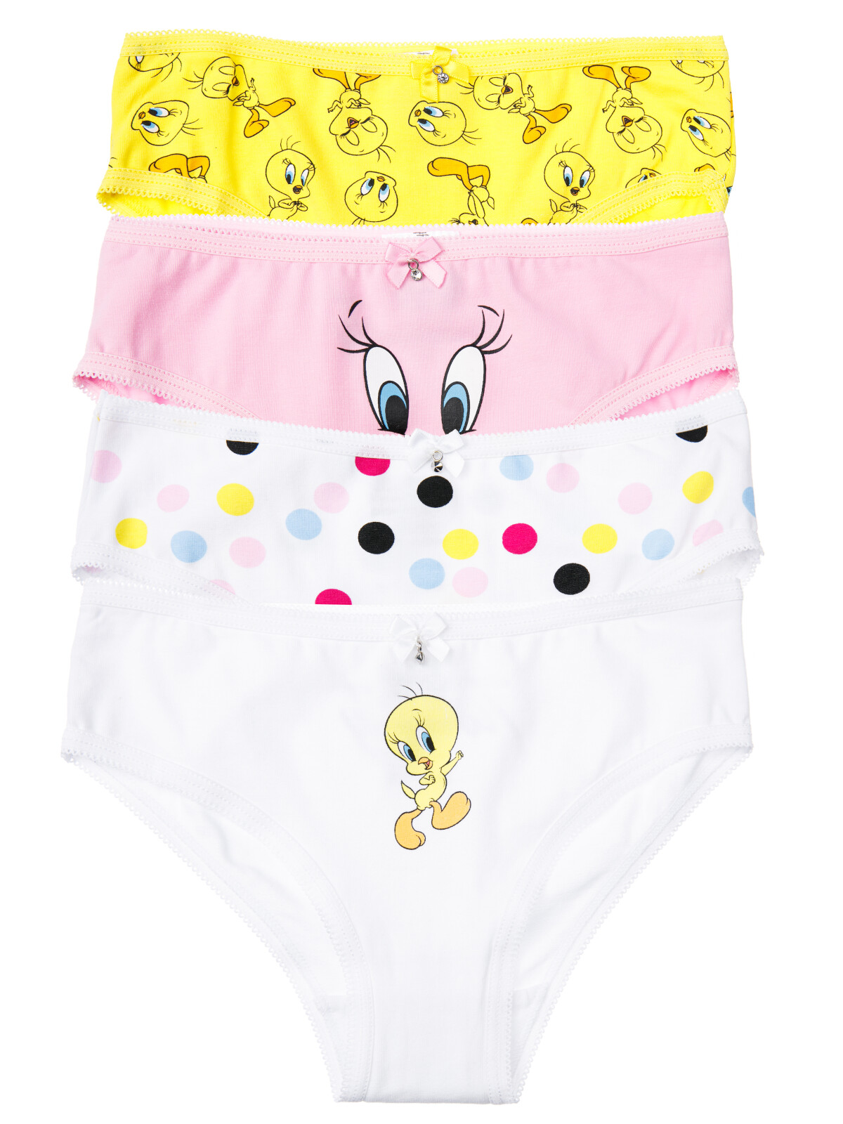 Трусы детские 3 шт PlayToday 12442081, белый; светло-розовый; жёлтый, 122 очки для плавания atemi m301 ярко розовый жёлтый