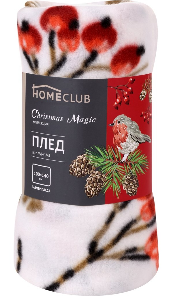 

Плед Homeclub Christmas Magic 100 х 140 см полиэстер