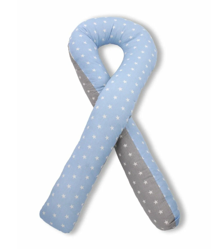 

Наволочка Body Pillow на подушку для беременных формы U 140x70 см, звездное небо день-ночь, Серый
