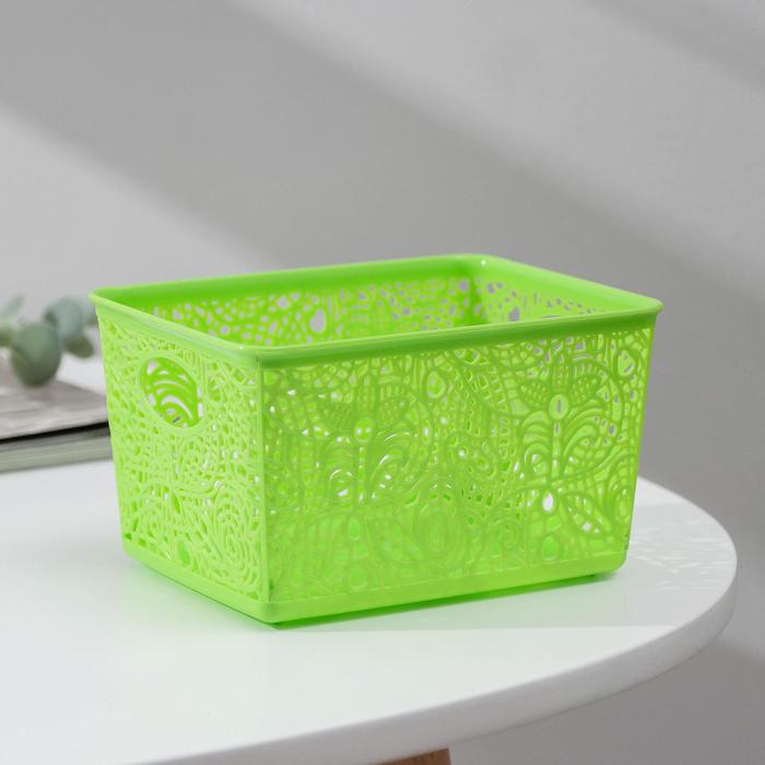 

Корзинка пластиковая для хранения «Кружевные цветы», 14x10x8 см, цвет МИКС, Корзины "Кружева"