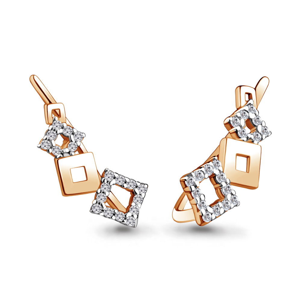 

Серьги из красного золота с фианитом Aquamarine 41257А_585_кз, 41257А_585_кз