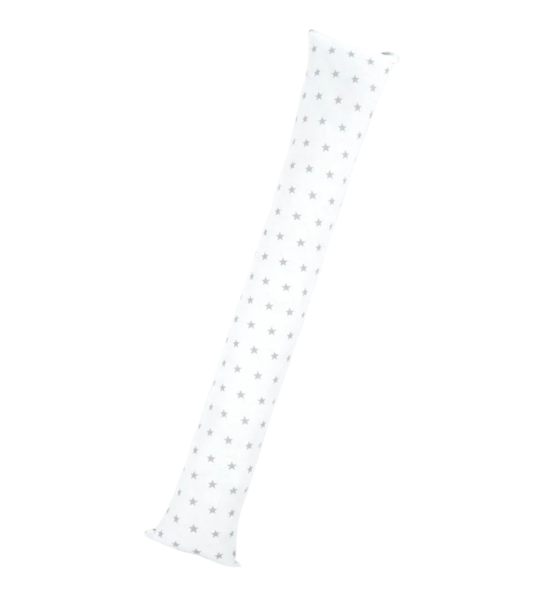 

Наволочка Body Pillow на подушку-валик для беременных, 145x25 см, звезды серо-белые, Белый;серый