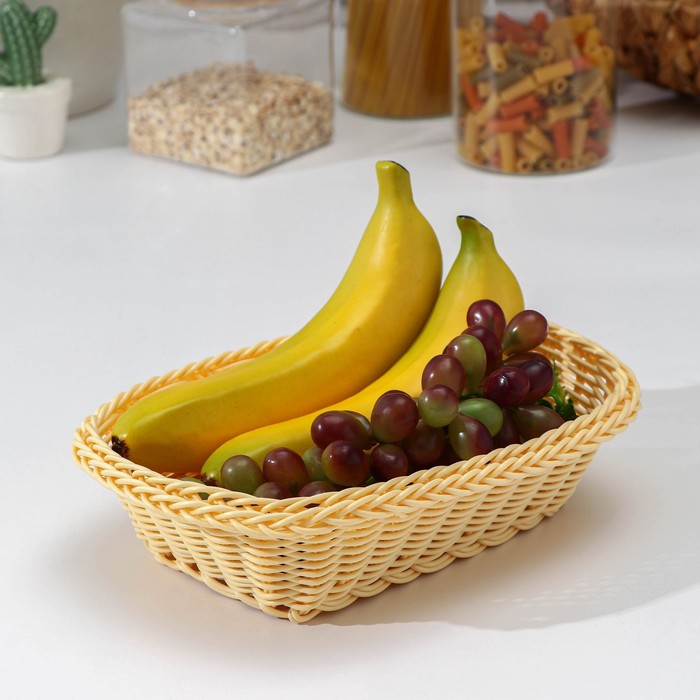 Корзинка для фруктов и хлеба Доляна «Ваниль», 24x17x6,5 см