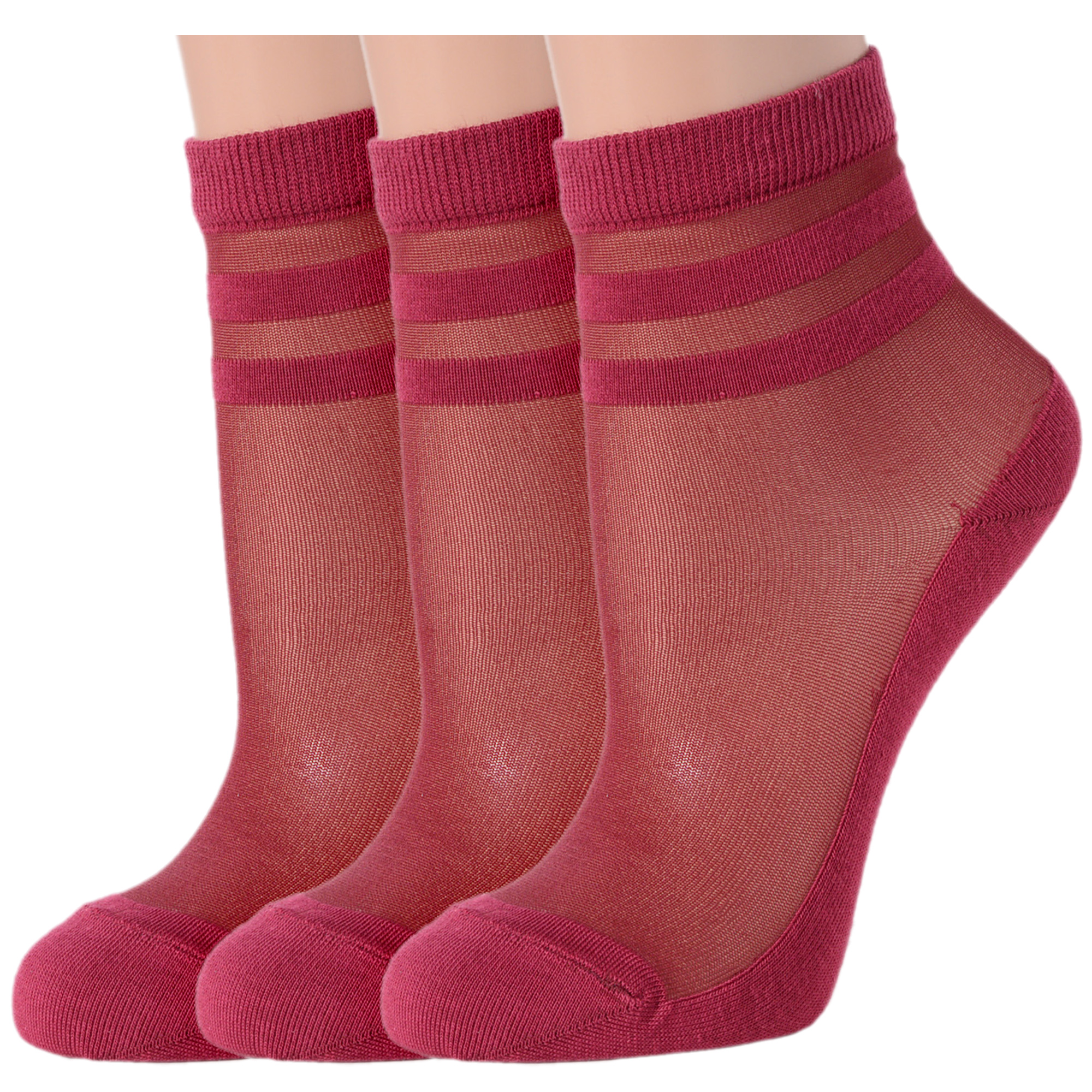 Комплект носков женских LorenzLine 3-Д131 бордовых 23