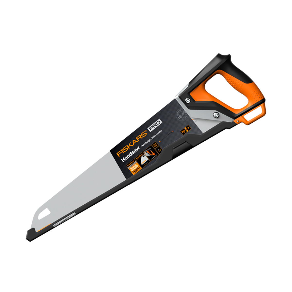 Ножовка по дереву Fiskars Pro PowerTooth, 500 мм, мелкий зуб, 9 TPI ножовка по дереву fiskars