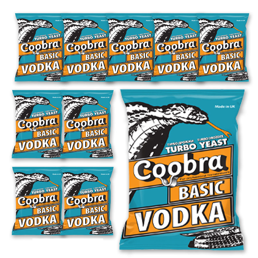 Спиртовые турбо дрожжи Coobra Vodka для сахарной браги, 65 г, 10 шт