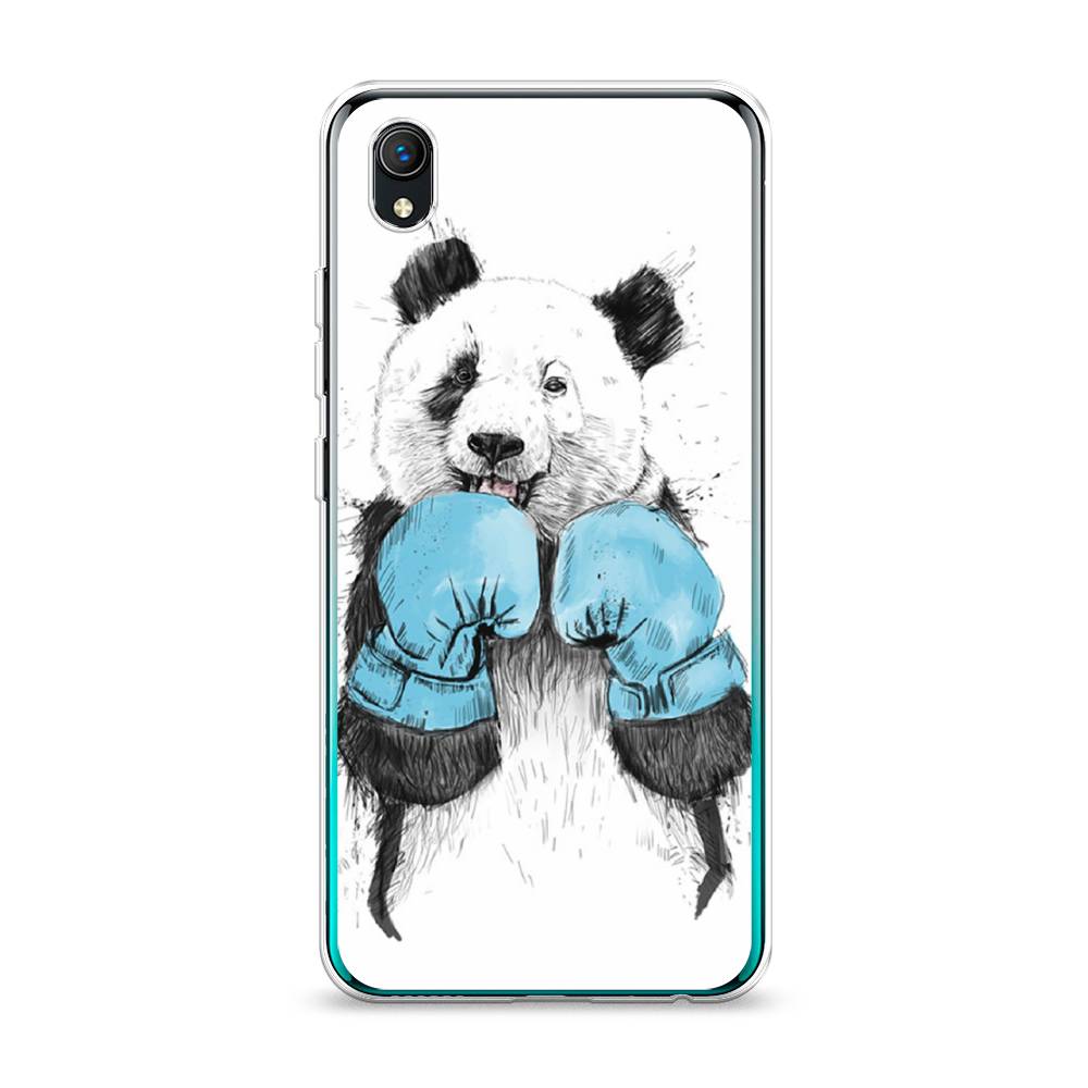 

Чехол на Vivo Y91c "Панда боксер", Голубой;белый;серый, 263250-1