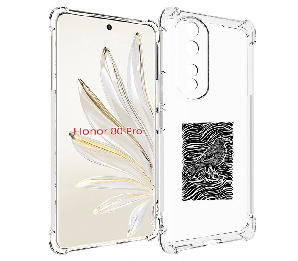 

Чехол MyPads ворон в абстракции для Honor 80 Pro, Прозрачный, Tocco