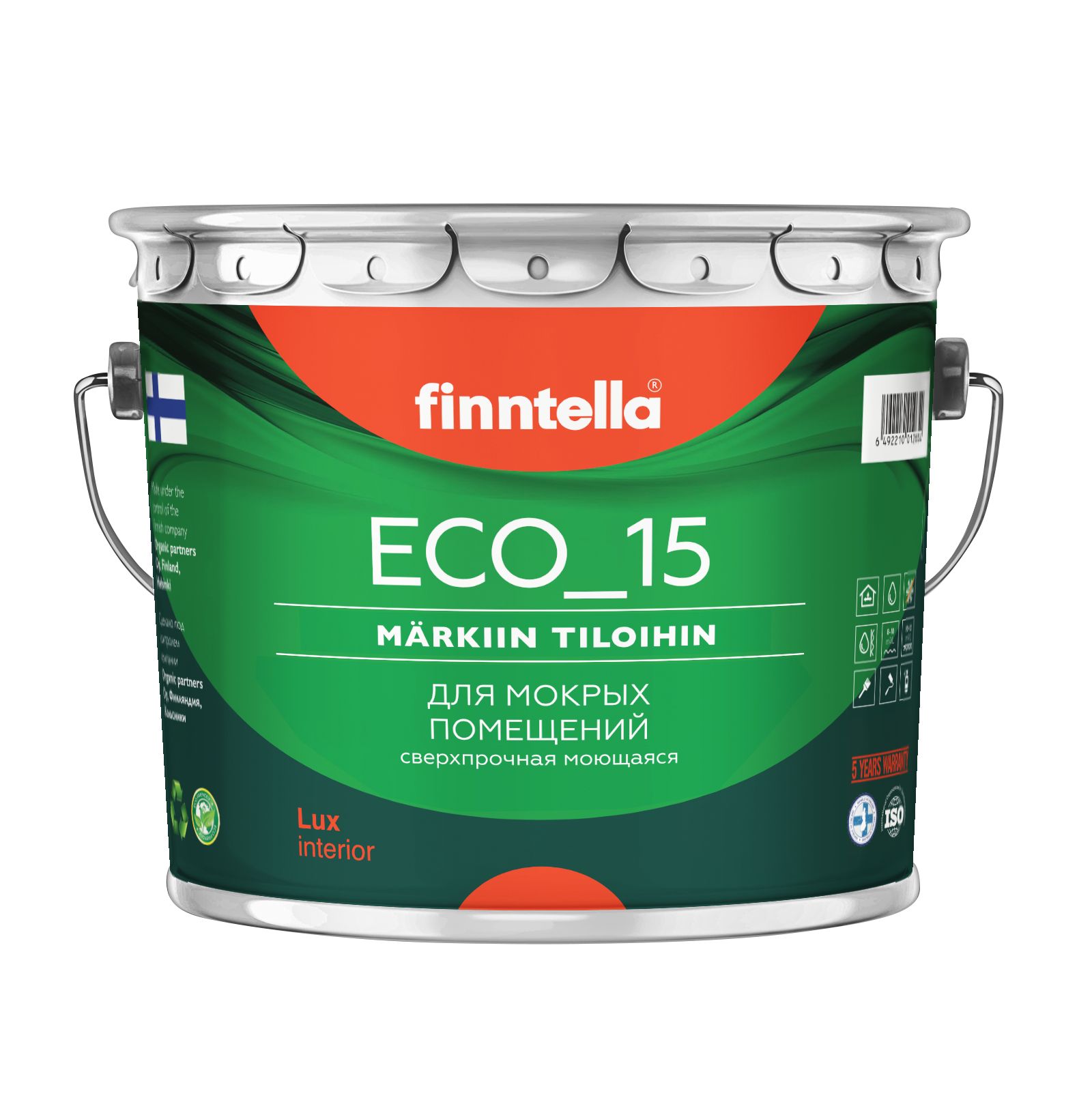 

Специализированная краска для кухонь и ванных комнат FINNTELLA ECO_15 с полиуретаном, моющ, Белый;серый, ECO_15 NCS приглушенные