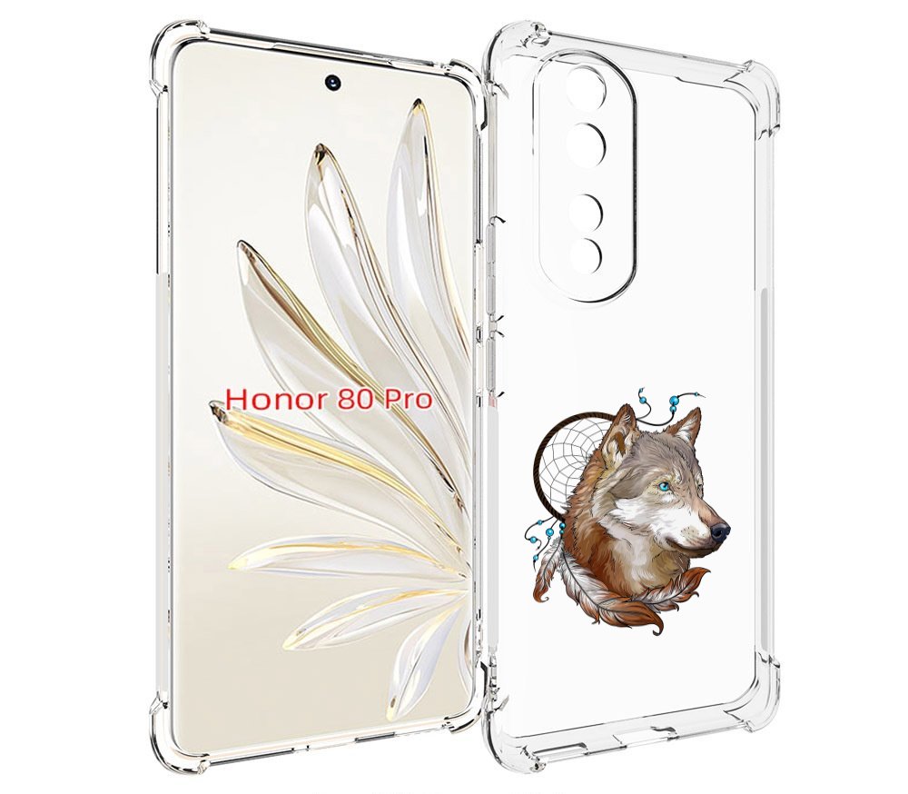 

Чехол MyPads волк и ловец снов для Honor 80 Pro, Прозрачный, Tocco