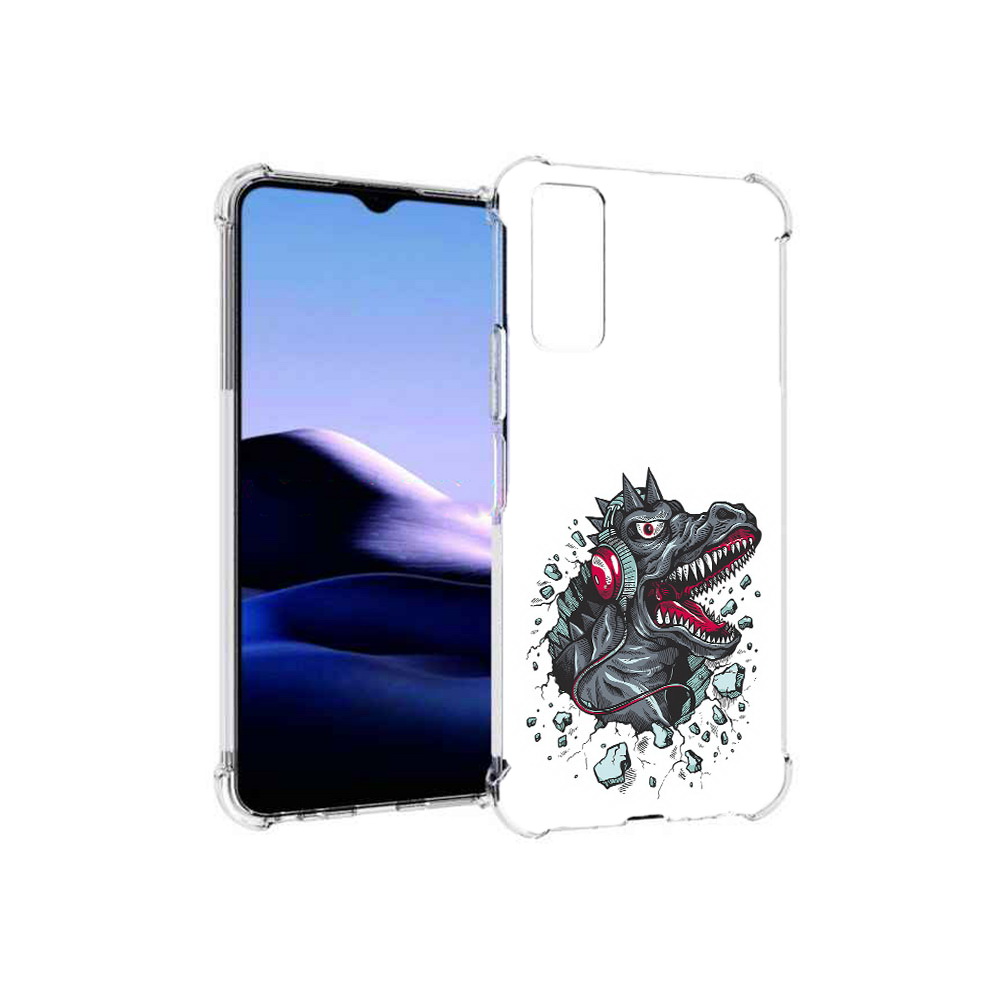 

Чехол MyPads Tocco для Vivo Y20 Нарисованный динозавр в наушниках (PT154038.379.124), Прозрачный, Tocco
