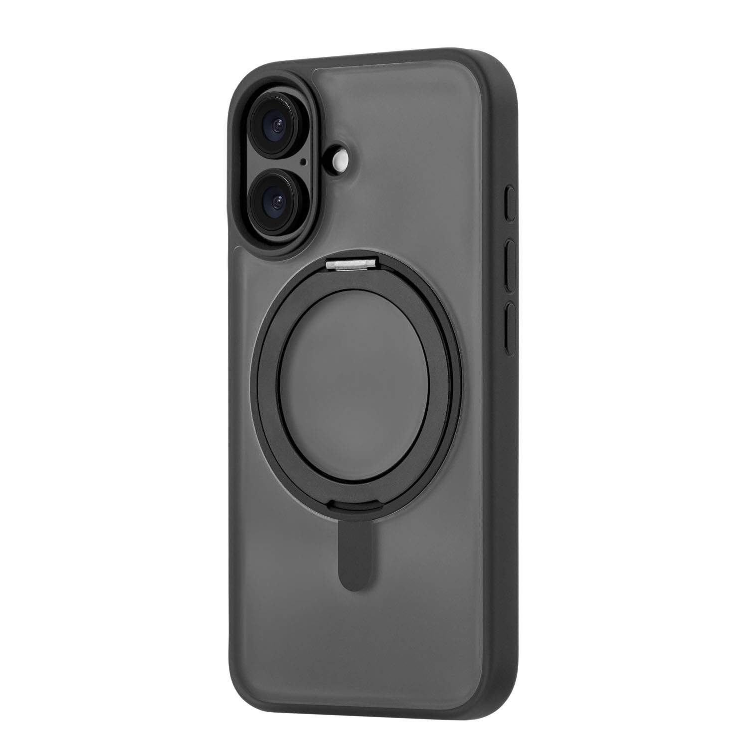 

Чехол для iPhone 16 uBear Clip 360 Mag с кольцом-стендом, силк-тач, черный, Clip 360 Mag