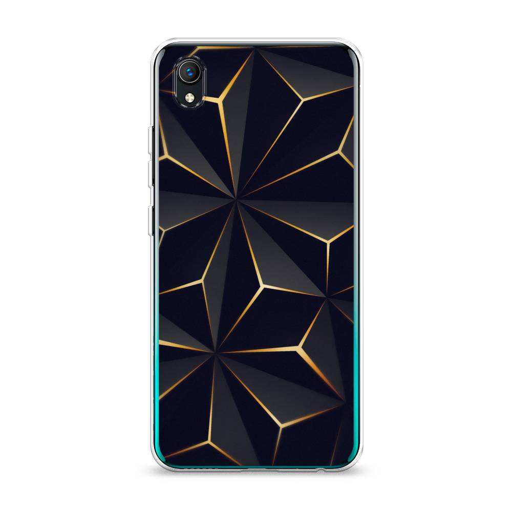 

Чехол на Vivo Y91c "Черные полигоны", Золотистый;черный, 263250-3