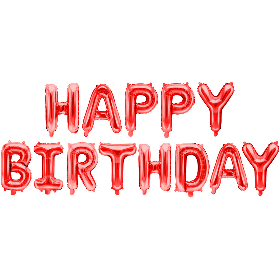 Набор фольгированных шаров-букв 16, 41 см Мини-Надпись Happy Birthday, Красный надпись