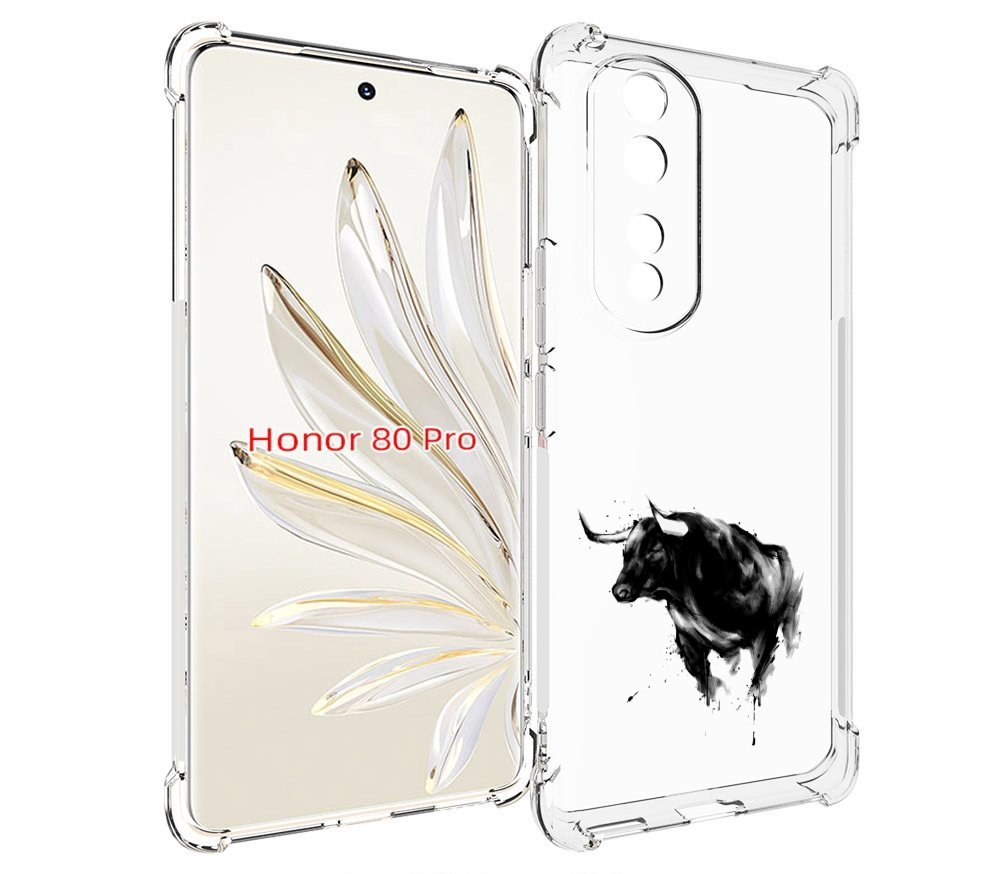 

Чехол MyPads бык для Honor 80 Pro, Прозрачный, Tocco