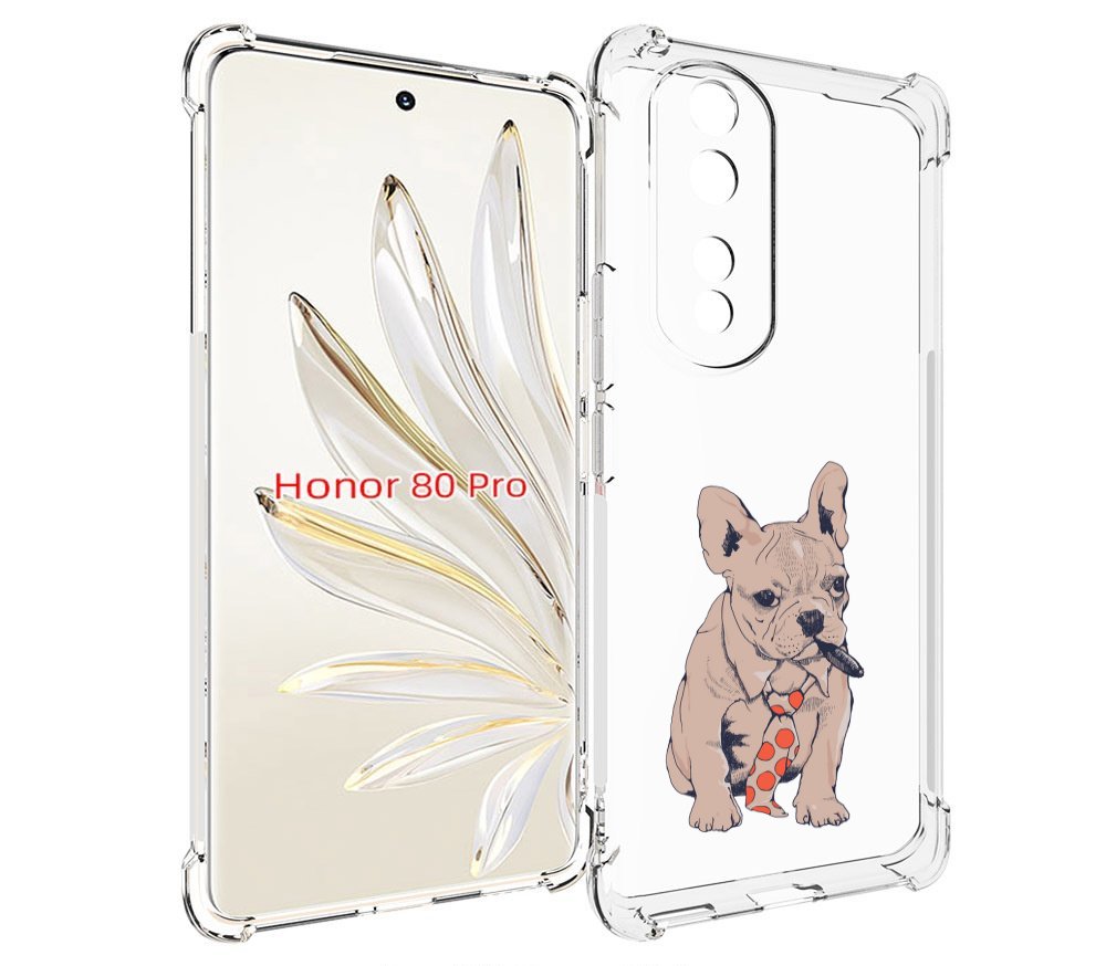 

Чехол MyPads бульдог с сигарой для Honor 80 Pro, Прозрачный, Tocco