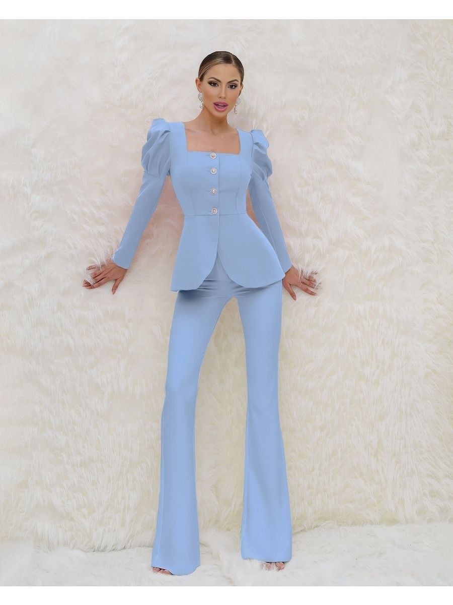 

Костюм женский AVEMOD СС 1075 голубой 56 RU, СС 1075