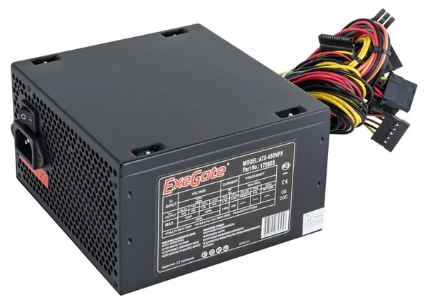 

Блок питания ExeGate ATX-450NPX 450W, Черный, ATX-450NPX
