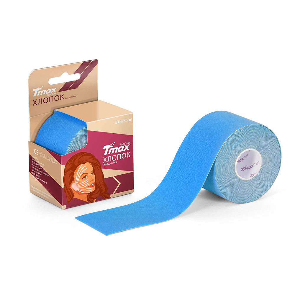 Тейп кинезиологический Tmax Beauty Tape 5cmW x 5mL голубой