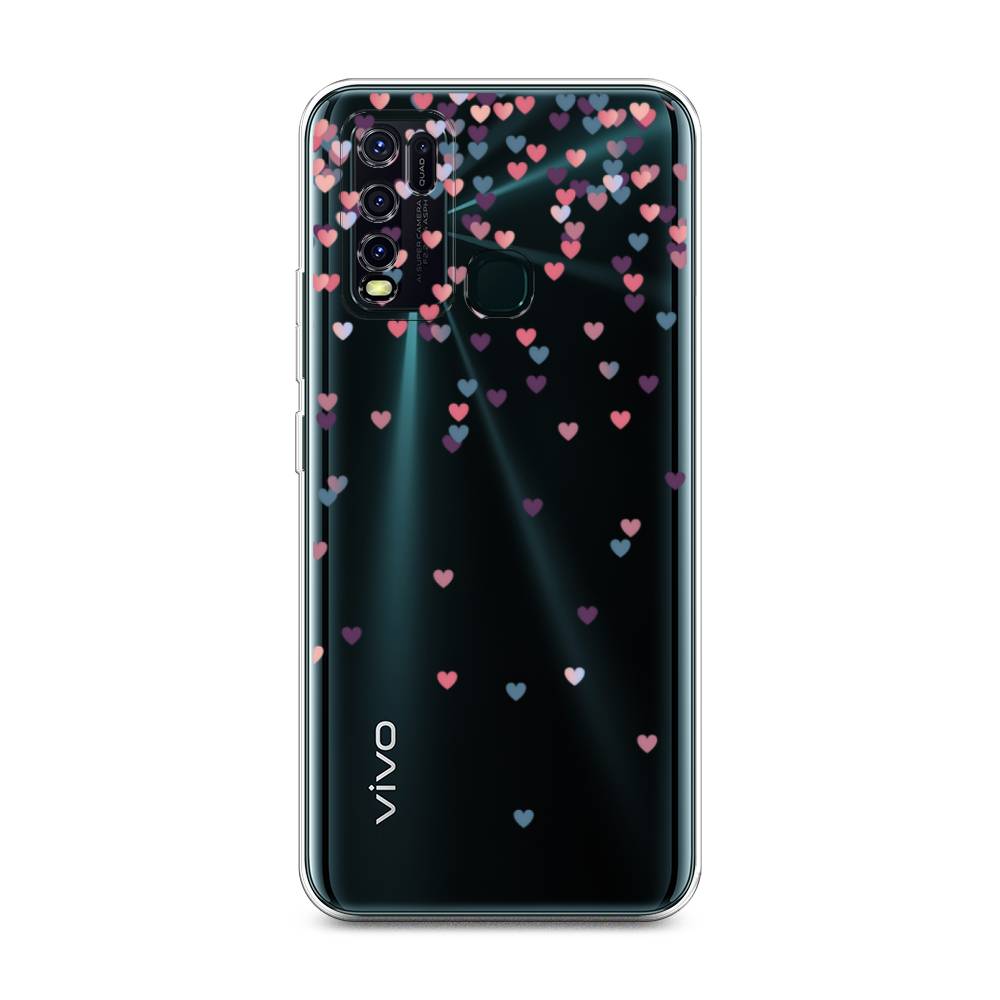 

Чехол на Vivo Y30 "Посыпка сердечки", Розовый;фиолетовый, 262650-3