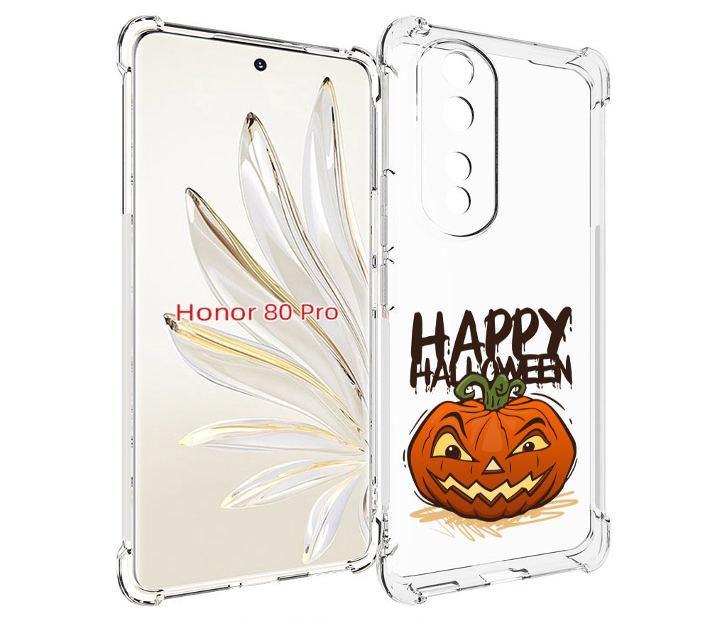 

Чехол MyPads Хэллоуин счастливый для Honor 80 Pro, Прозрачный, Tocco