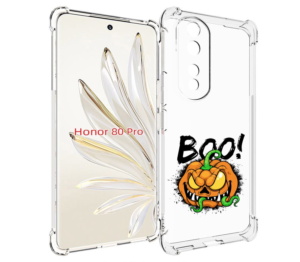

Чехол MyPads Хэллоуин бу для Honor 80 Pro, Прозрачный, Tocco
