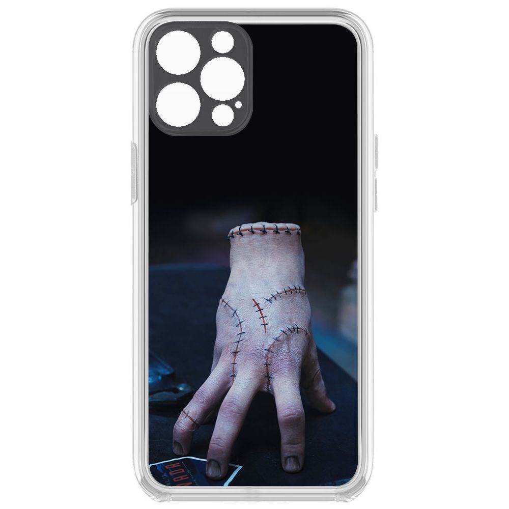 фото Чехол-накладка krutoff clear case уэнсдей аддамс - вещь для iphone 12 pro с защитой камеры