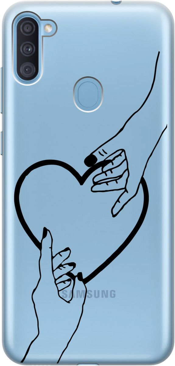 

Чехол на Samsung Galaxy A11/M11 с принтом "Hands" прозрачный, Прозрачный;черный, 5351