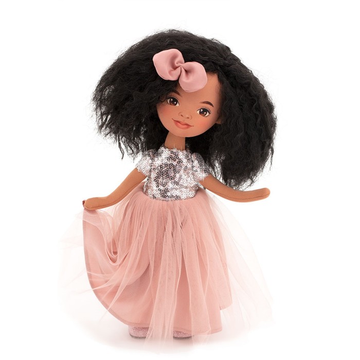 Мягкая кукла Orange Toys Tina в розовом платье с пайетками 32 см кукла orange toys tina в розовом жакете 32 см 877488