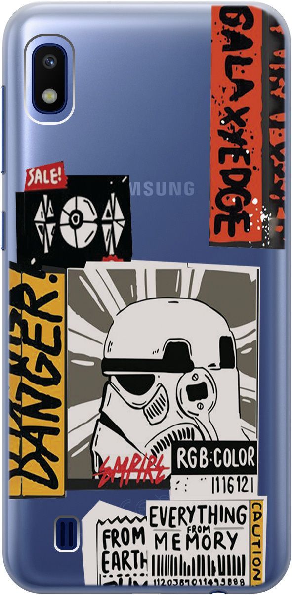 

Чехол на Samsung Galaxy A10 с принтом "Stormtrooper Stickers" прозрачный, Прозрачный;белый, 5348