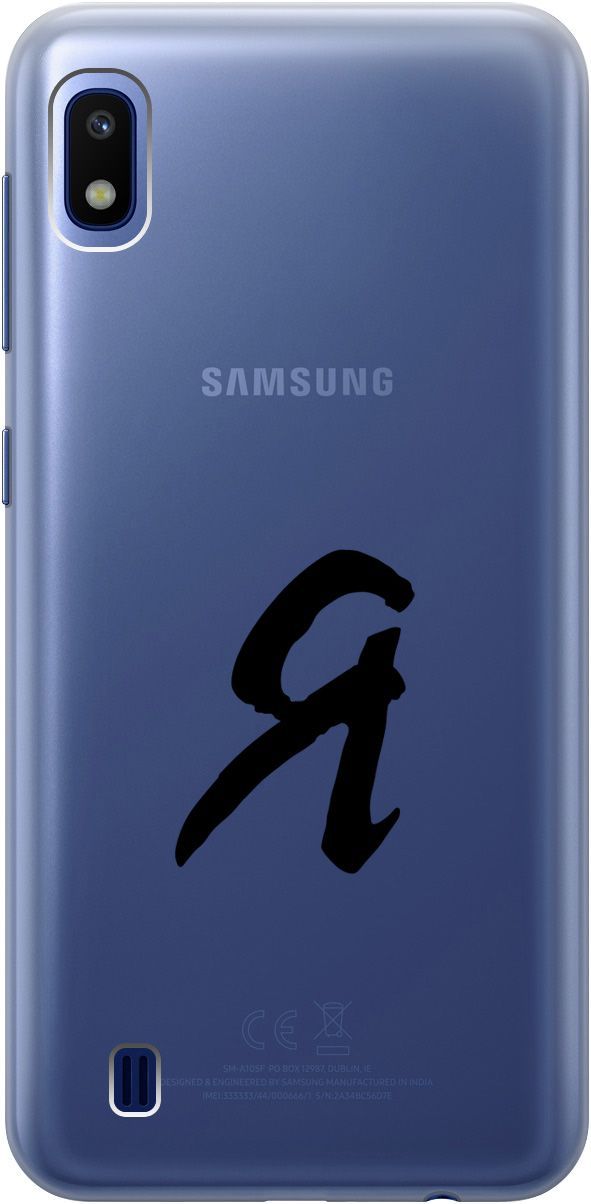 

Силиконовый чехол на Samsung Galaxy A10 с 3D принтом "I" прозрачный, Прозрачный;черный, 5348