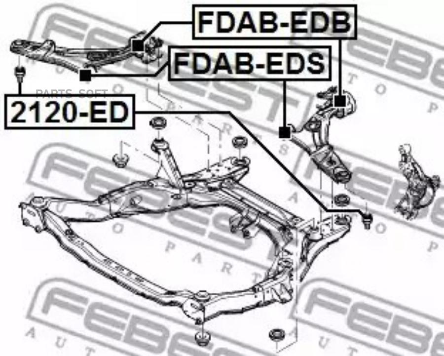 

FEBEST С-б. пер.рычага передн. FORD EDGE 2007-2014 FEBEST FDAB-EDS