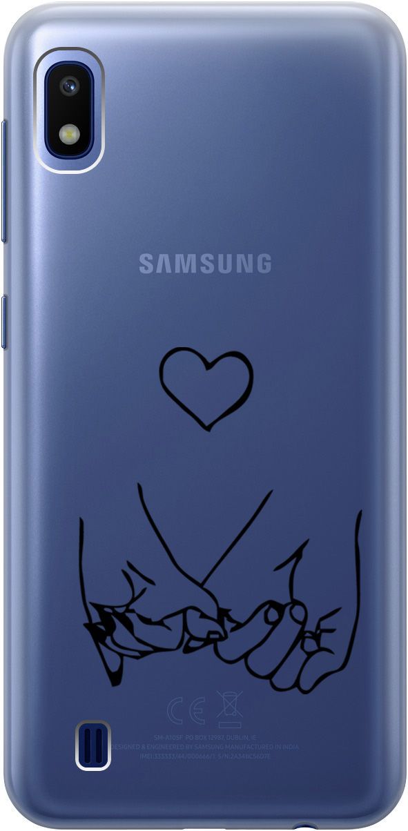 

Силиконовый чехол на Samsung Galaxy A10 с принтом "Lovers Hands" прозрачный, Прозрачный;черный, 5348