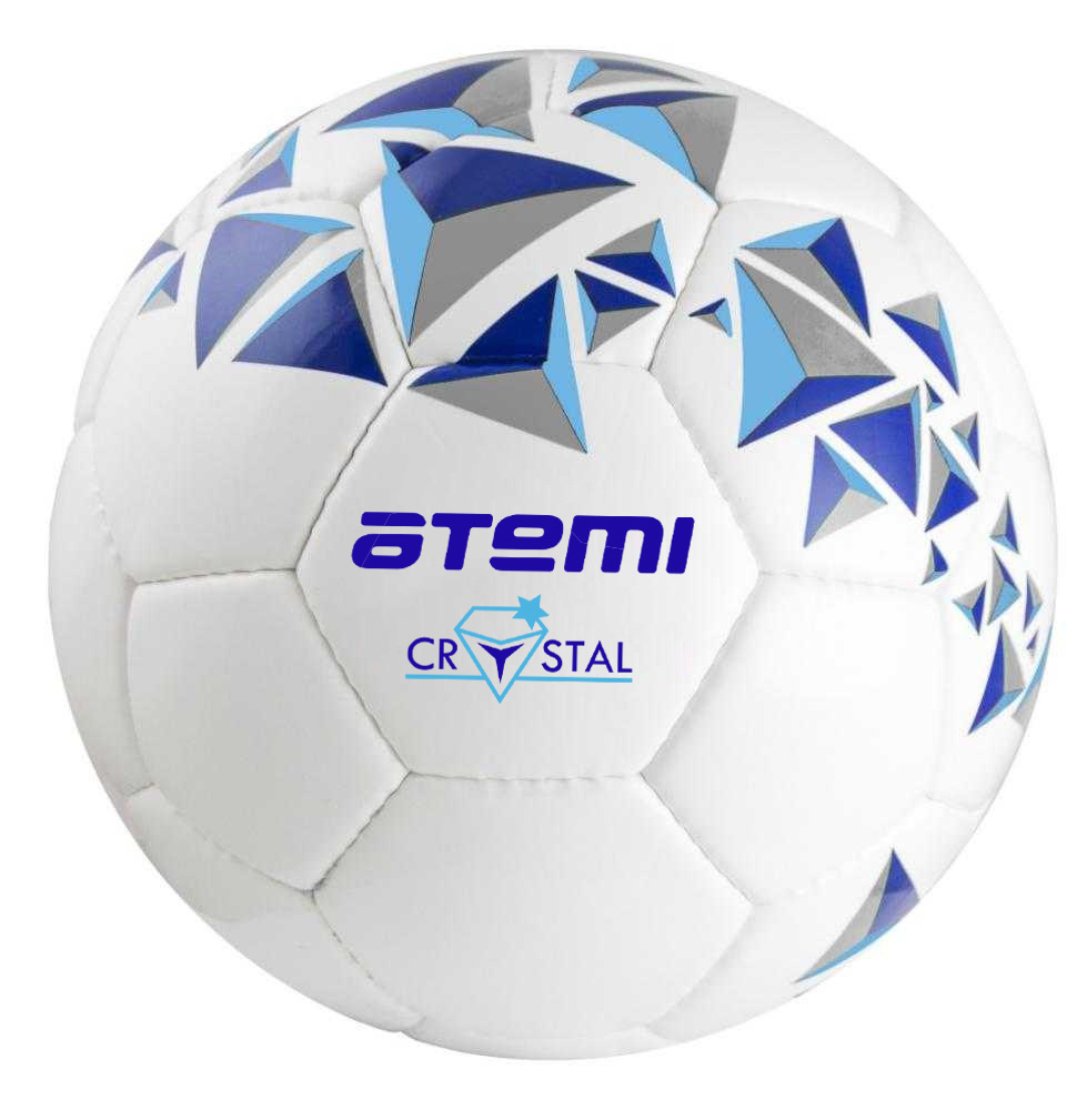 

Мяч футбольный ATEMI CRYSTAL, PVC, бел/темно син, р.4, р/ш, окруж 65-66, ACFB4WB