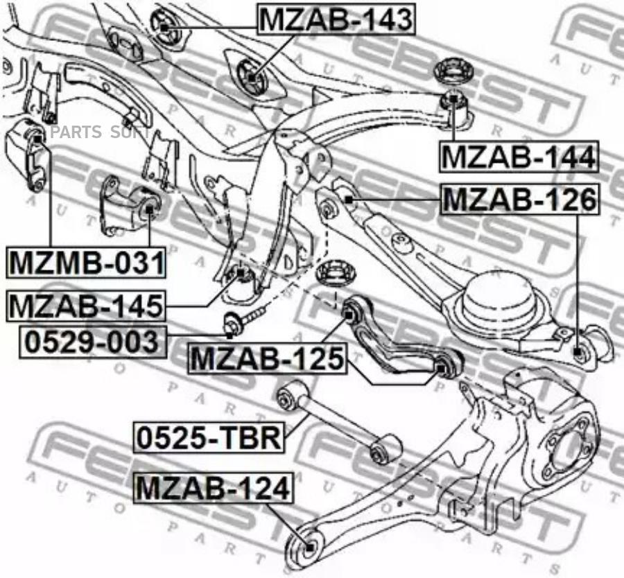 

FEBEST С-б зад.балки MAZDA CX 9 2007-2016 FEBEST MZAB-143