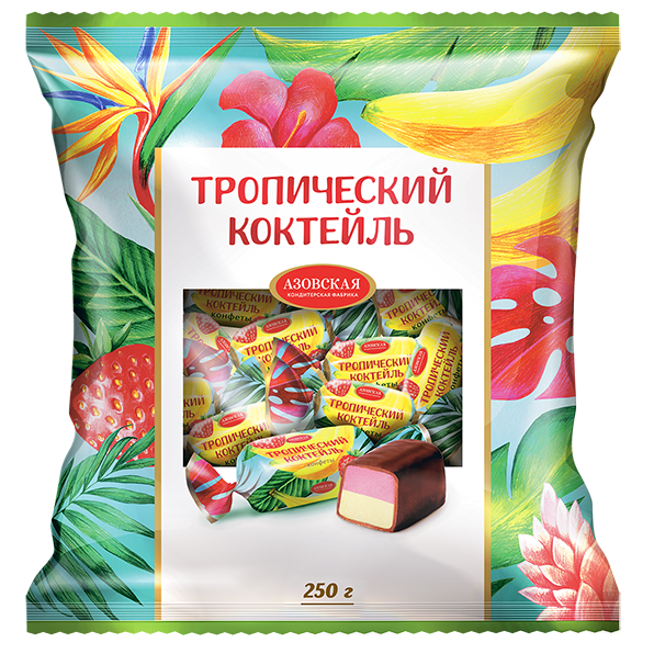 

Конфеты Азовская КФ Тропический коктейль помадные, глазированные, 250 г