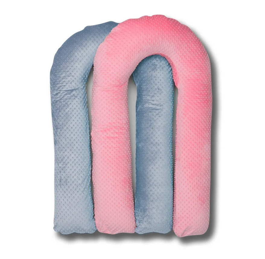 

Наволочка Body Pillow на подушку для беременных формы U плюш минки, розовый