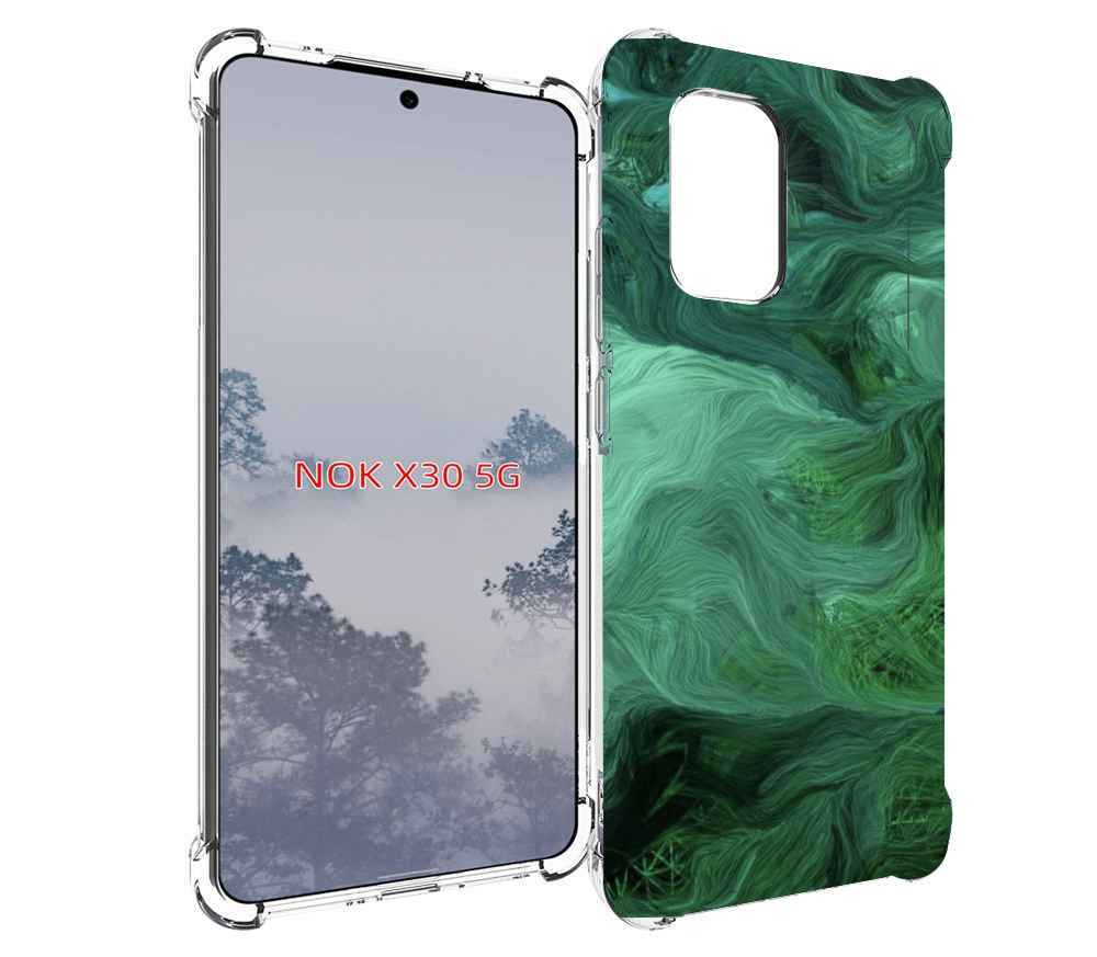 

Чехол MyPads зеленые нити для Nokia X30 5G, Tocco