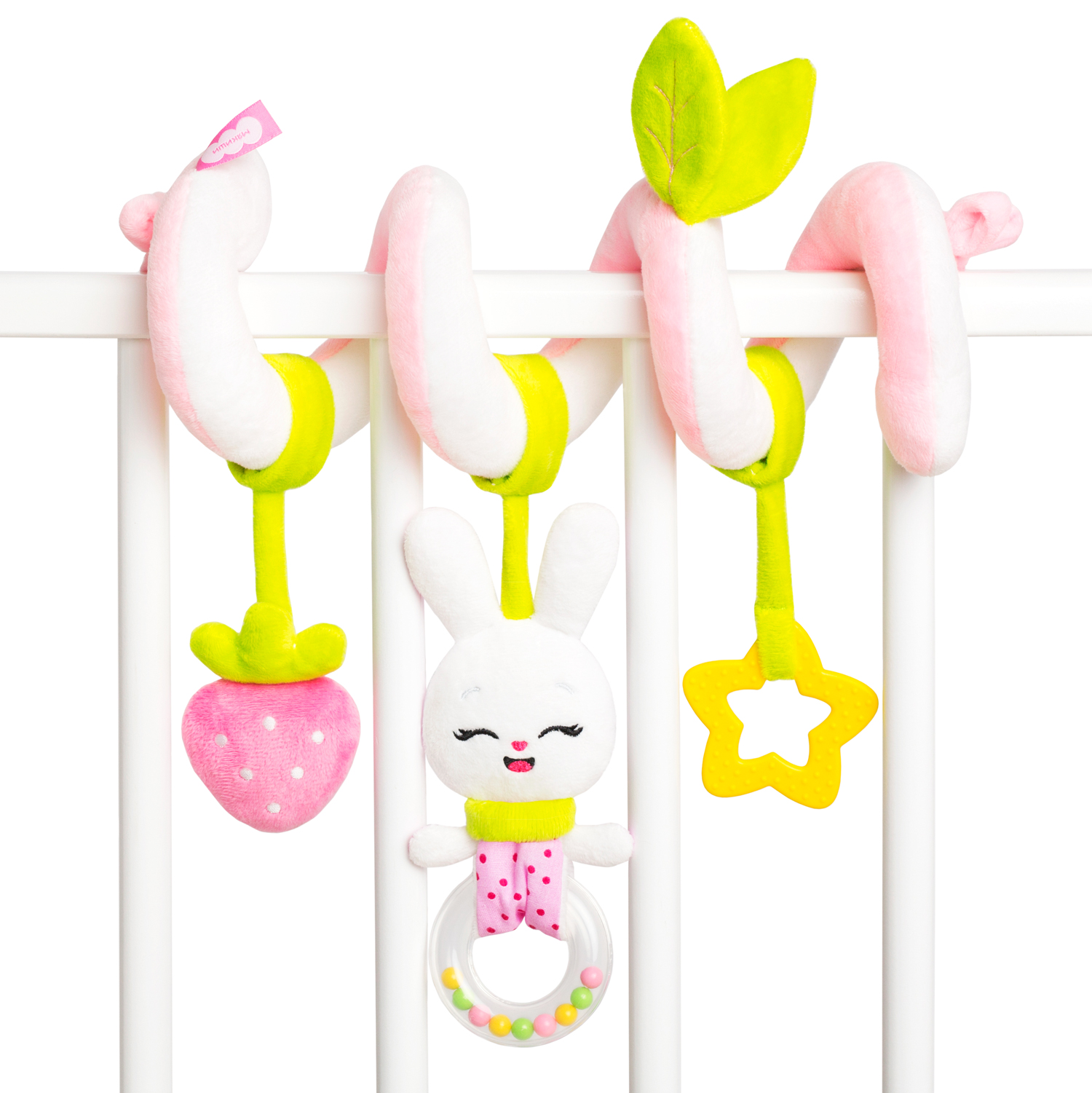 Игрушка-подвеска спираль Мякиши Зайка Банни погремушка для новорожденного bondibon зайка baby you музыкальная игрушка прорезыватель