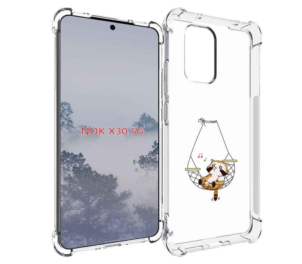 

Чехол MyPads енот-на-гамаке для Nokia X30 5G, Tocco