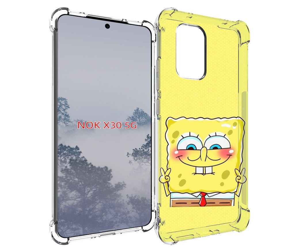 

Чехол MyPads довольный милый спанчбоб для Nokia X30 5G, Tocco
