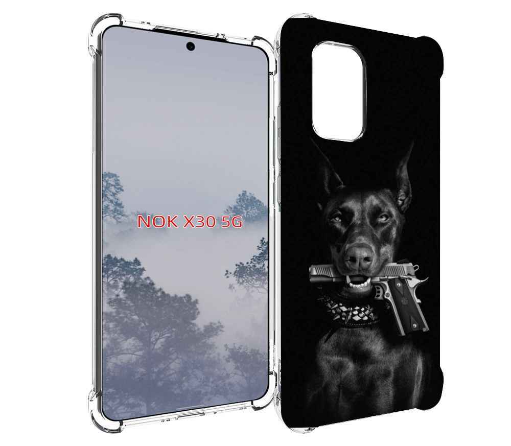 

Чехол MyPads доберман мужской для Nokia X30 5G, Tocco