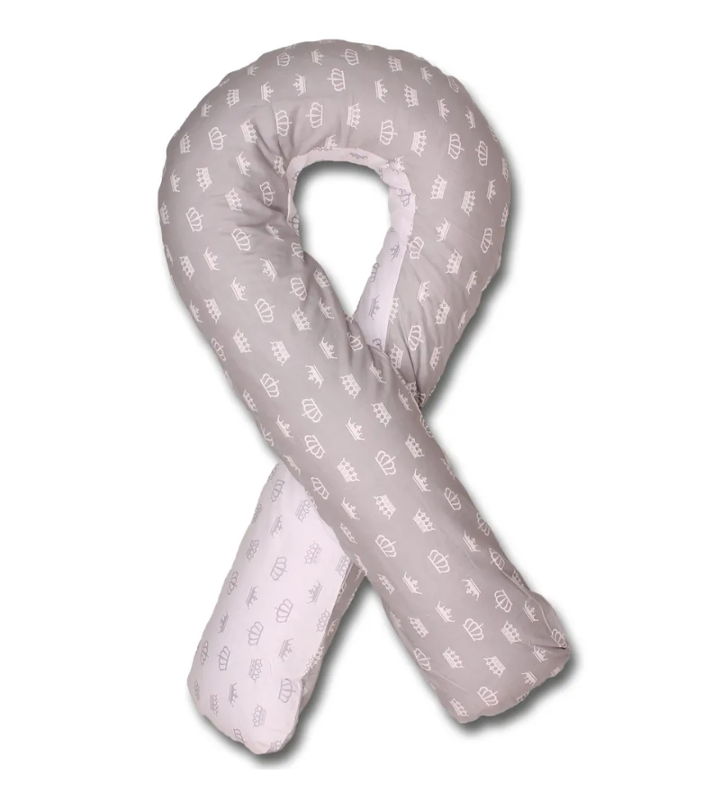 

Наволочка Body Pillow на U-образную подушку для беременных 140x90 см, розовый-серый, Серый;розовый