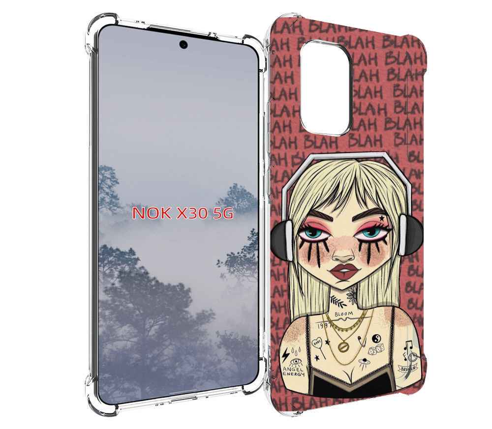 

Чехол MyPads дерзкая-девушка-в-наушниках женский для Nokia X30 5G, Tocco