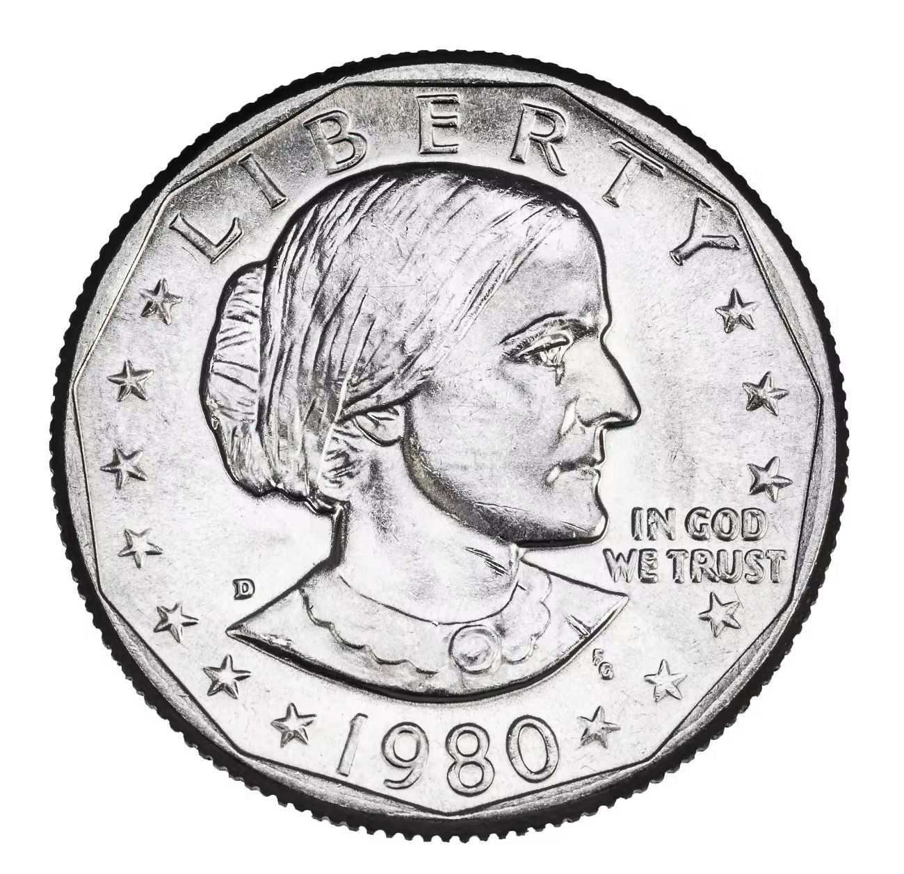 

Монета 1 доллар Сьюзен Б, Энтони, США, 1980 г, в, Монета UNC