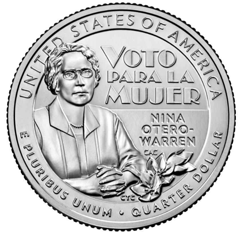 

Монета 25 центов Нина Отеро-Уоррен, Американские женщины, Филадельфия P, США, 2022 UNC