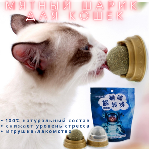 

Игрушка для кошек Star Pet Мятный шарик, на стену, 4х5 см, Мятный шарик