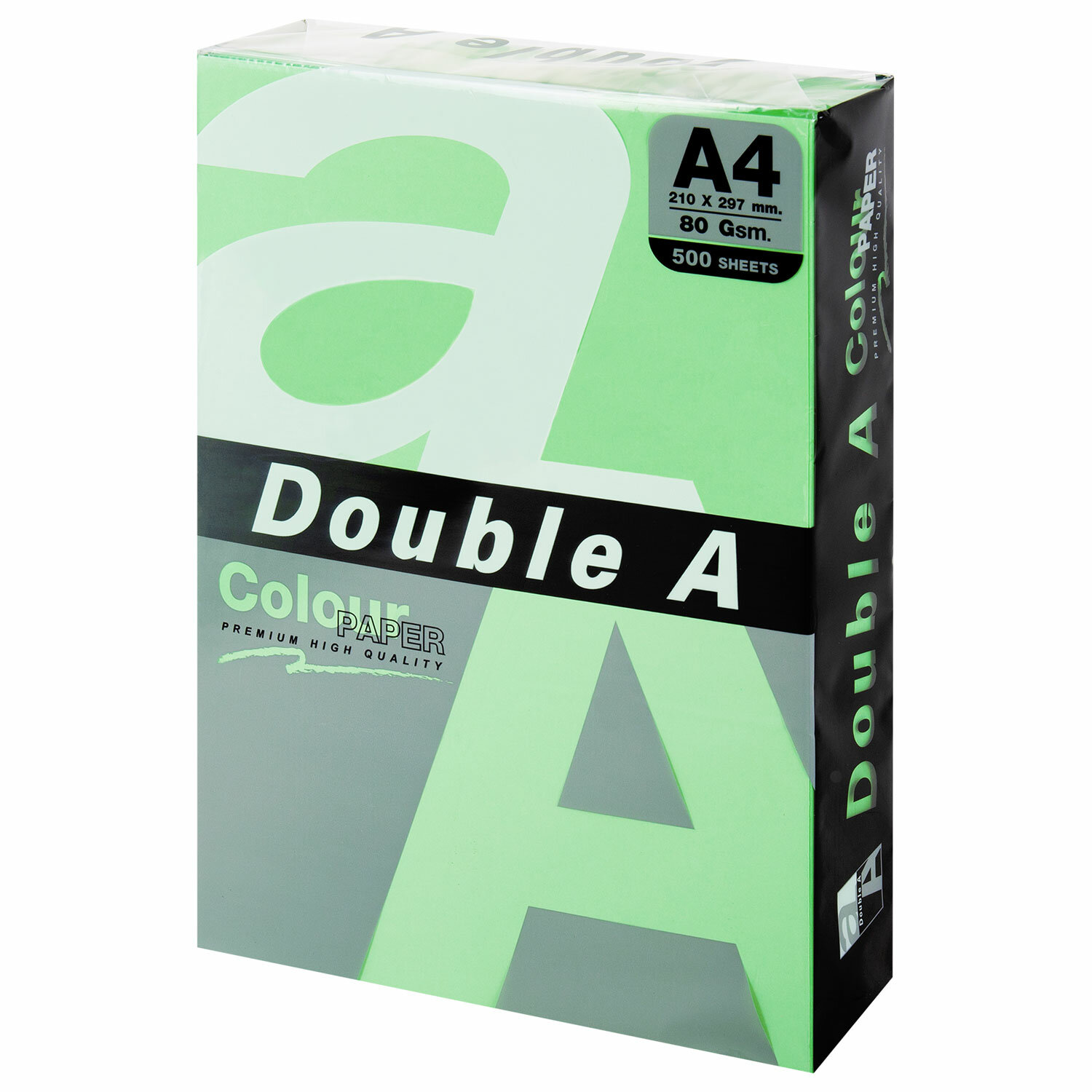 

Бумага цветная DOUBLE A, А4, 80 г/м2, 500 листов, пастель, зеленая, Зеленый, 8858741729047