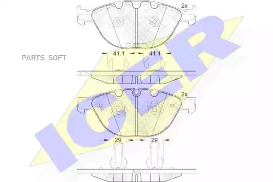 

Колодки торм.пер. BMW E60/ E61 09.04->/ E65/ E66 01.03-> ICER