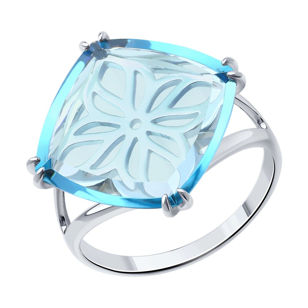 

Кольцо из серебра с ситаллом искусственным р. 18 SOKOLOV 92014280, 92014280